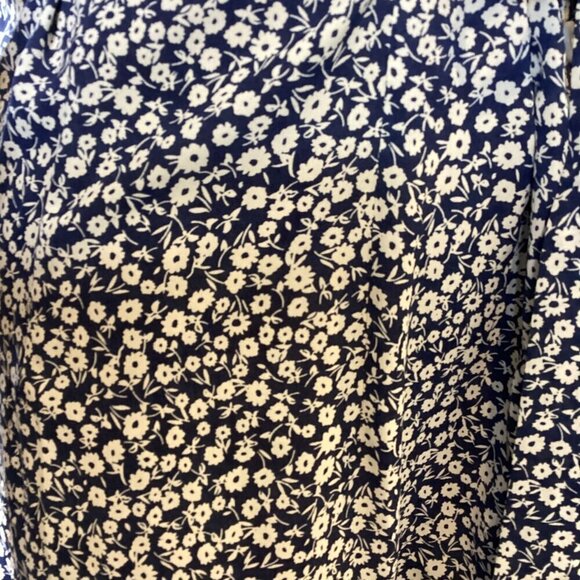 RIHOAS Long Sleeve Button Front Shirt Dress Sz M Blue & White Ditzy Floral #47Q - Picture 7 of 9